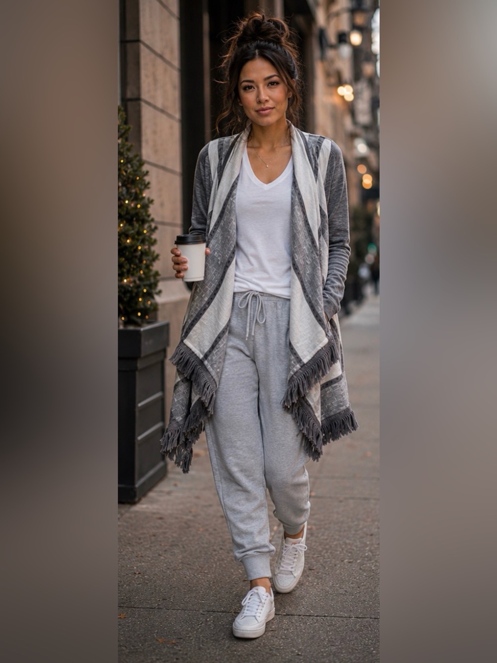 Anthropologie Saturday Sunday Elise Striped Fringe Cardigan